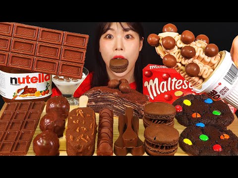 ASMR MUKBANG| 디저트 초콜릿 & 아이스크림 먹방 & 레시피 CHOCOLATE DESSERT ICE CREAM EATING