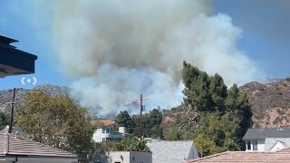 Fire burning in Burbank hills