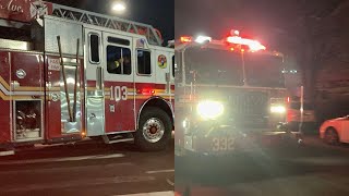 FDNY Ladder 103 & FDNY Engine 332 responding to a call for smoke in a Multiple Dwelling 