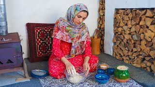 Preparing iftar by Iranian girl in the holy month of Ramadan in the Village