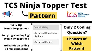 TCS Ninja Topper Test 3 Pattern | IRC | Previous | Only 2 Coding Which Pattern More Chances!!!!!