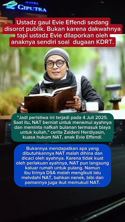 Ustadz Evie Effendi Dilaporkan Anak Kandungnya #evieeffendie #beritaterkini