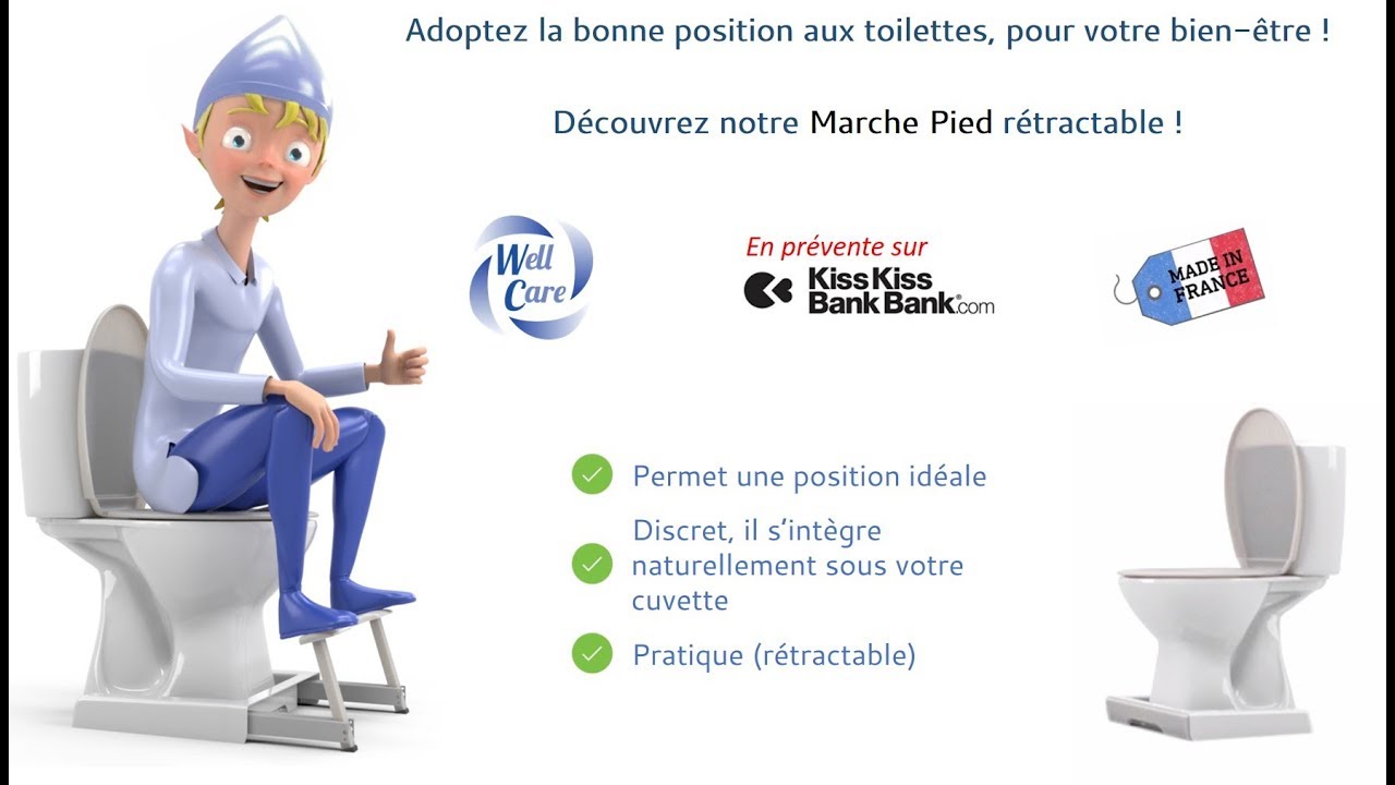 Un marche pied pour WC pour adopter une meilleure posture sur le trône