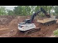 ขยายขนาดของสระน้ำและขุดสระน้ำเก่า hidromek hmk230lc excavator and trucks EP.6 ปิดงาน