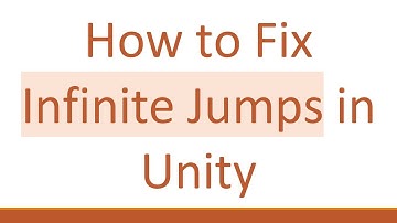How to Fix Infinite Jumps in Unity