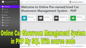 Online Car Showroom Management System in PHP My SQL With source code