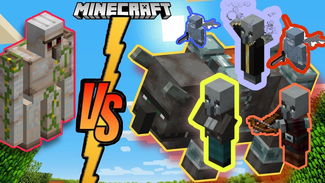 Can iron golem save villagers pillagers vs villagers MINECRAFT