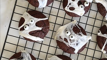 Halloween Double Chocolate Spiderweb Cookies