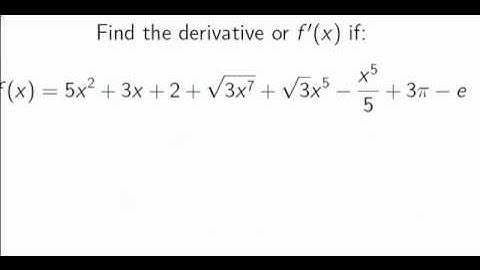 Shortcut Derivatives -power rule, sum and difference rule, constant multiplier rule E1