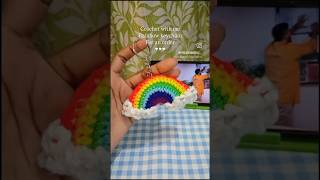 crochet rainbow keychain tutorial #crochet #crochetkeychain #diy #handmade #crochettutorial #shorts