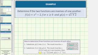 Ex 1: Determine if Two Functions Are Inverses