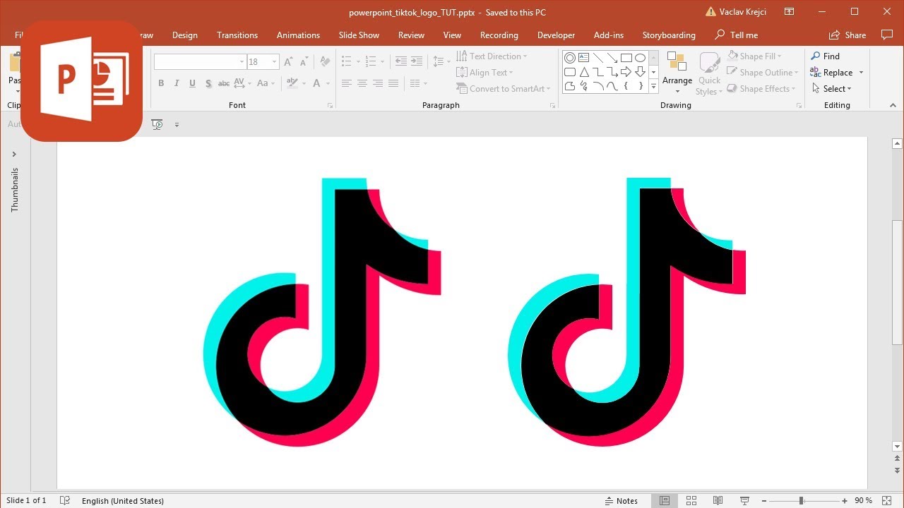 How to create TikTok logo in Microsoft PowerPoint (Tutorial) YouTube