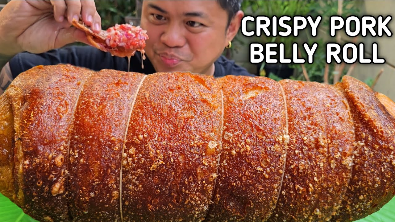 CRISPY PORK BELLY ROLL | OUTDOOR COOKING | MUKBANG PHILIPPINES