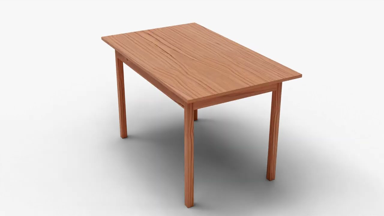 Classic Wooden Furniture - Dining or Writing Table for Interiors Low-poly 3D model