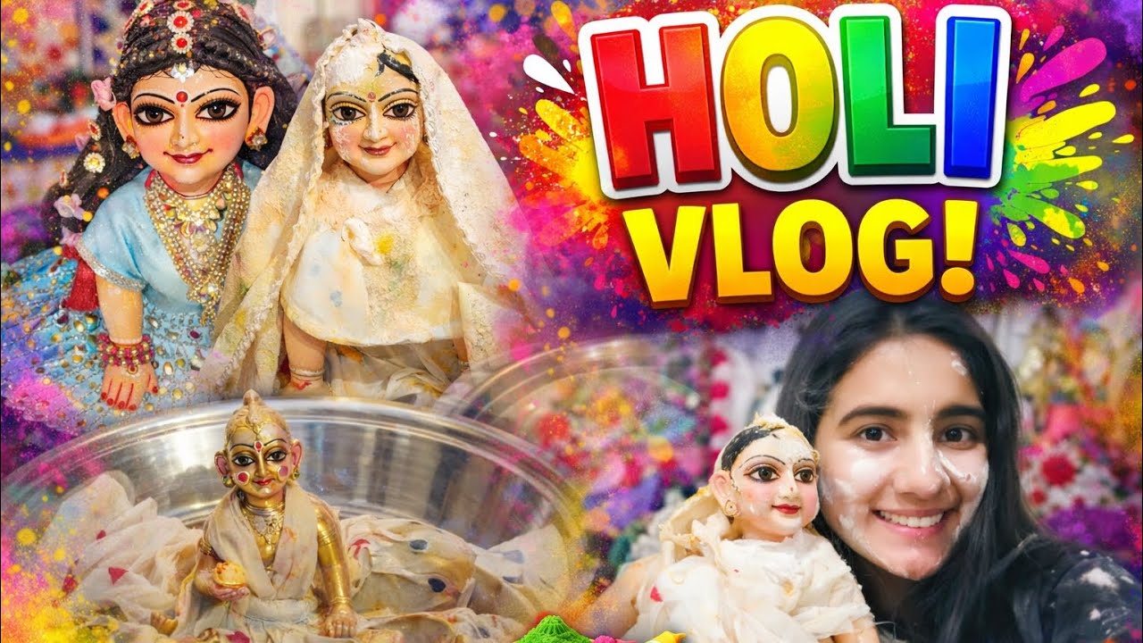 LadduGopal And Radharani Holi Celebration 😍 Must Watch 🥰#longvlog #laddugopal #radharani #trending 