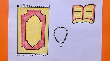 تعليم الرسم للأطفال/رسم سجادة صلاة/رسم سبحة/رسم مصحف/رسومات رمضان/رسومات عيد الفطر#howtodraw