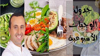 برنامج وجبات اسبوعية مقترحة…نظام صحي و متكامل  - أخصائي التغذية نبيل العياشي -