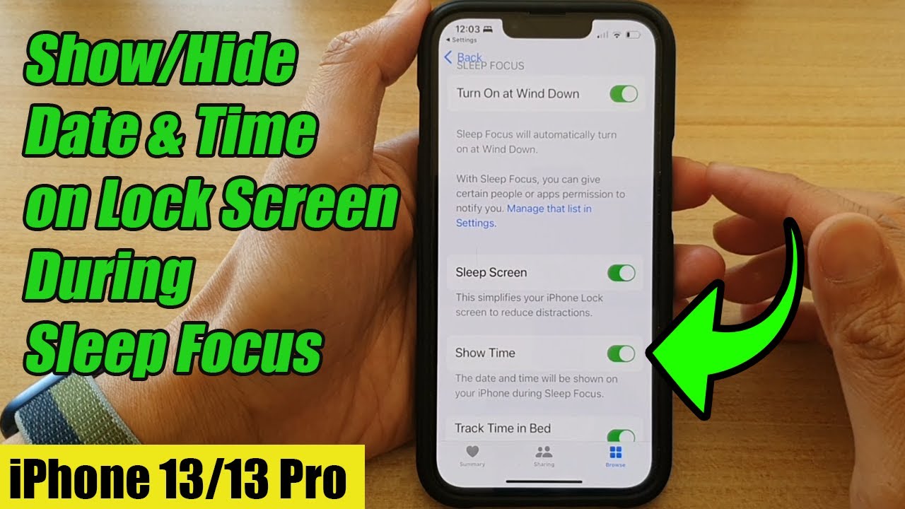 Iphone 13/13 Pro: How To Show/Hide Date & Time On Lock Screen During Sleep  Focus - Youtube