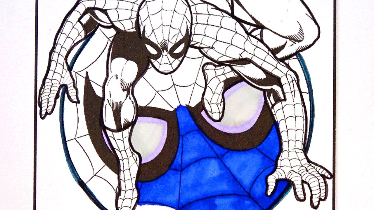 Spiderman Coloring Pages, SPIDERMAN Satisfying Art, MEGA SPIDERMAN Coloring  Page