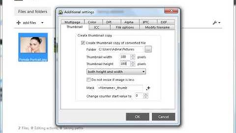 Create thumbnails during conversion with reaConverter
