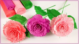 Crepe Paper Rose.  How to make Paper Flowers