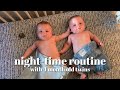 night-time routine with 4 month old twins