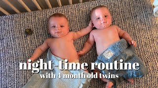 nighttime routine with 4 month old twins