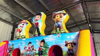 Factory The outdoor inflatable castle is being inflated.#IndoorPlayground #OutdoorPlayground