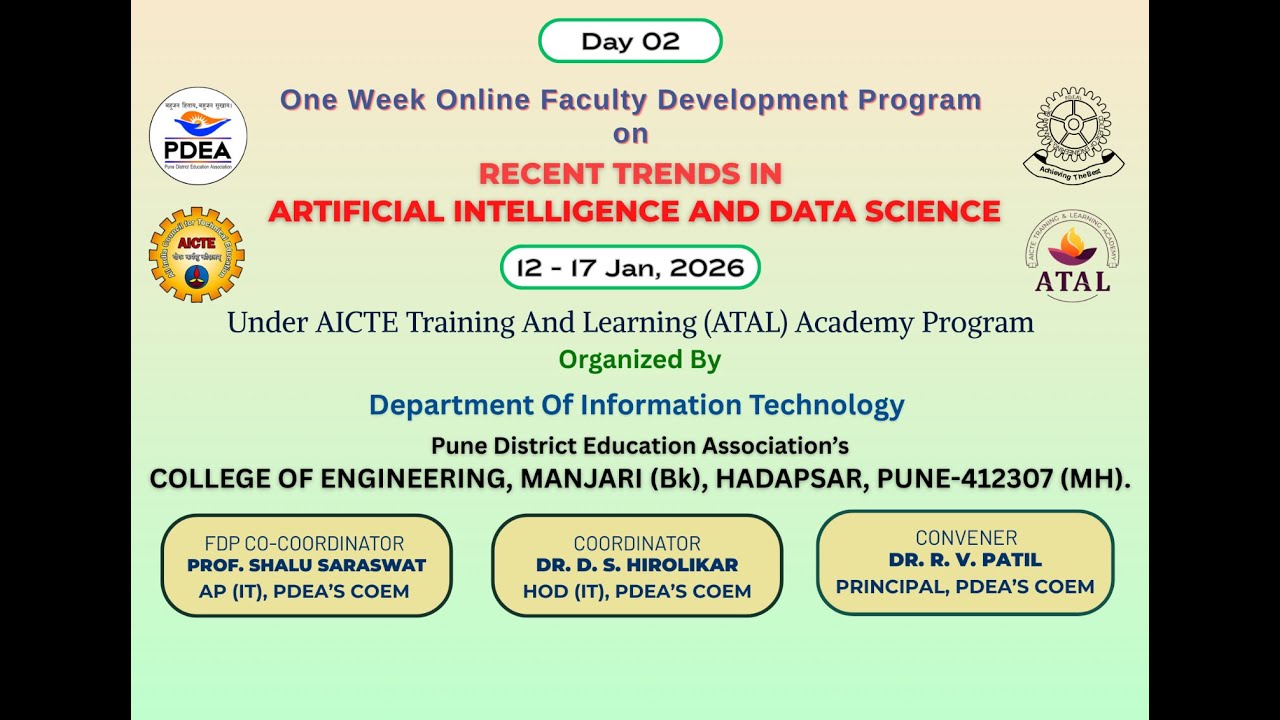DAY 2 | ATAL-FDP On Recent Trends In AI & Data Science