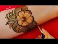 Professional indo arabic mehndi design |Front hand hibiscus flower mehndi |Peacock henna design