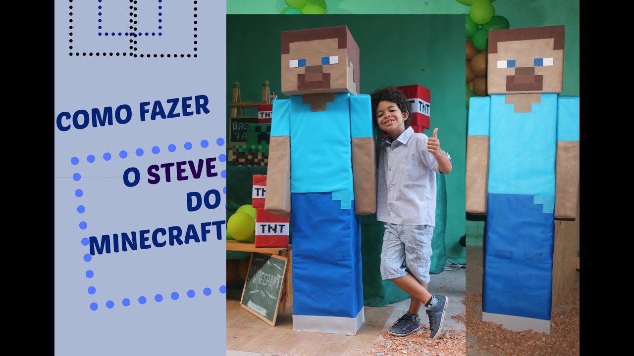 Boneco papel montar minecraft