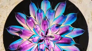 Iridescent Magic and Glamour (ONLY 2 Colours Used) - Acrylic Pouring #art #acrylicpainting