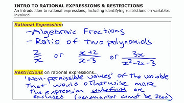 Intro to Rational Expressions & Restrictions • [6.1a] Pre-Calculus 11