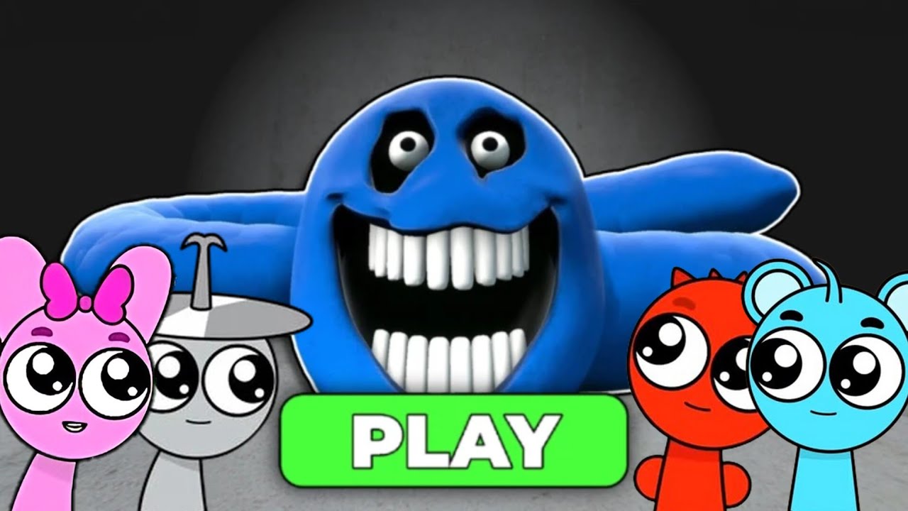 Sprunki Baby Raddy & Sky & Clukr & Pinki Played Run From Blue Hungry ...