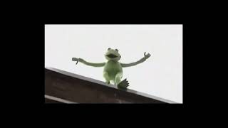 Kermit the frog  falls off a building
