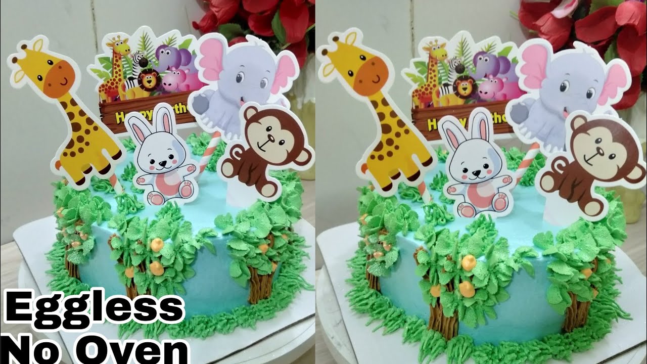 Blue And White king Of Jungle Cake