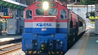 2024.08.11 코레일 마산 한림정역 목포발 부전행 무궁화 #1952열차 디젤기관차 7377호  진입 발차