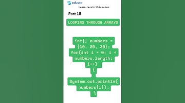 How to Loop Through Arrays in Java | Part 18 | edusaa | #shorts