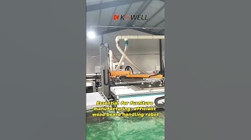 Essential for furniture manufacturing: efficient wood board handling robot #machine