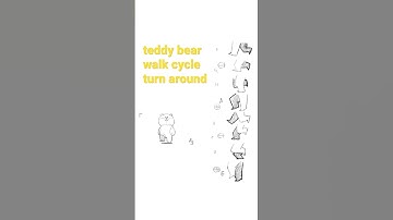 Teddy bear walking as turning around #animation #walkcycle #character #turnaround #bear