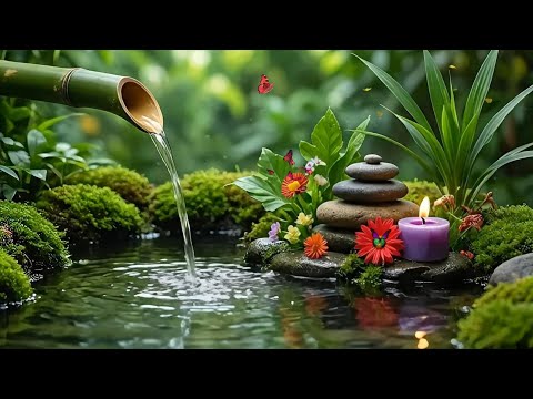 Relaxation Music - Bamboo Water Sound & Healing Piano 🌿 Sleep Music, Stress Relief, Meditation
