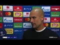 Pep Guardiola reacts to Manchester City's win against Shakhtar Donetsk