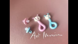 Baby Rattles & Soothers Polymer Clay : Miniature DIY