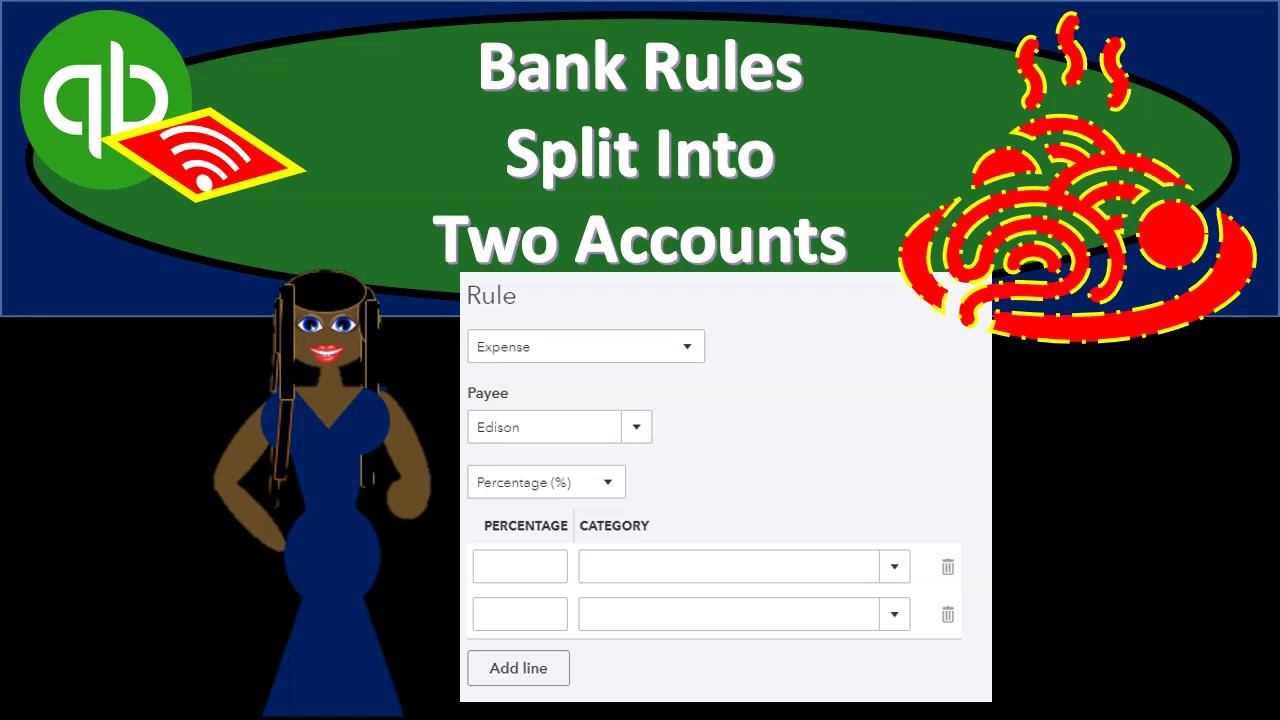 Bank Rules Split Into Two Accounts 485 QuickBooks Online 2020 - YouTube
