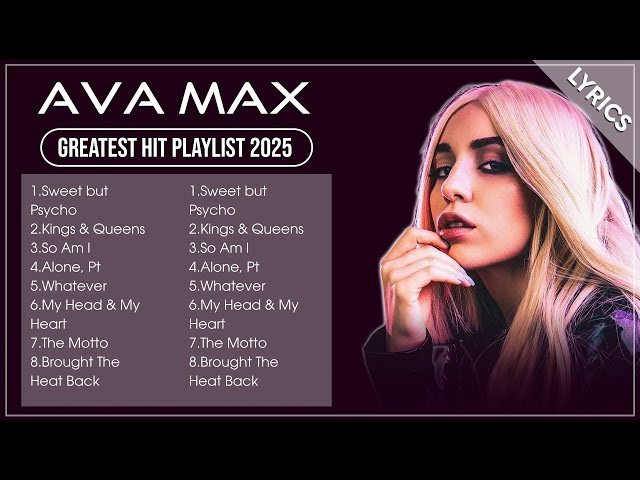 Top AVA MAX Songs Playlist 2025 | AVA MAX Greatest Hits Collection Of All Time