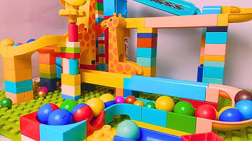 Satisfying Building Block Coaster Marbles Run Race ASMR - Exploring Space Time With Beautiful Sound