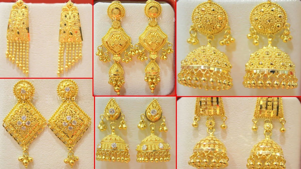 Latest Gold Jhumka Designs//Top 100+Bridal Jhumka Designs||Gold Earring  Designs