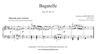 Beethoven : Bagatelle in D Major, Op. 33, No. 6