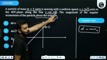 A particle of mass \(m =5\) units is moving with a uniform speed, \(v =3 \sqrt{2}\) units in the....