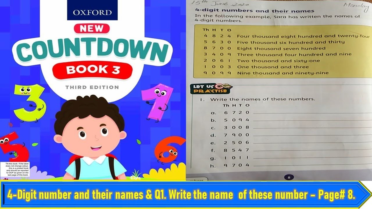 Oxford grade 3 maths 4 digit number and there names us practice